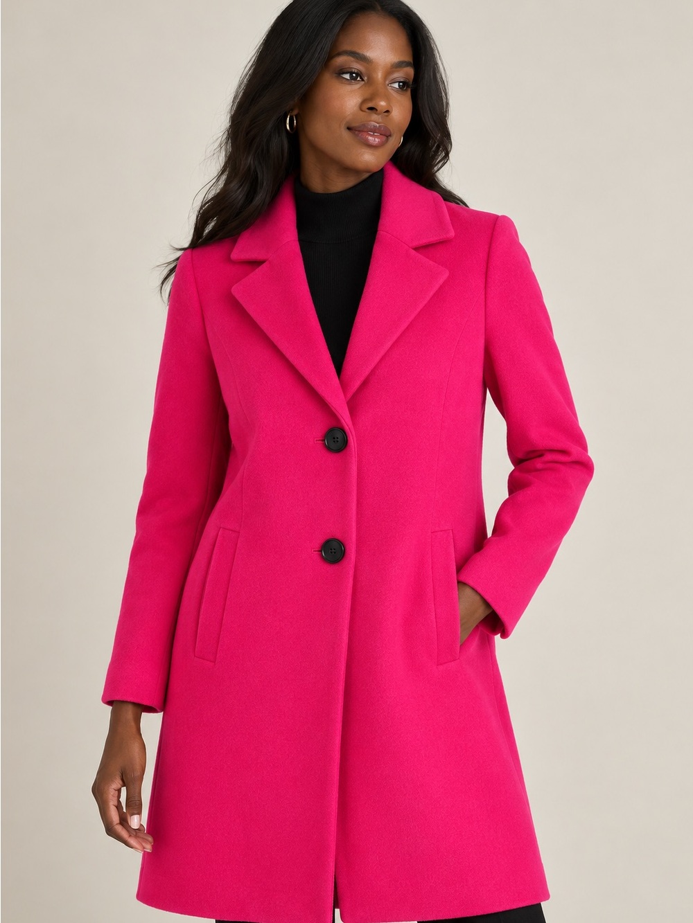 Sam Edelman Pink Confetti Wool Blend Coat Size 8 Hot Pink 68791